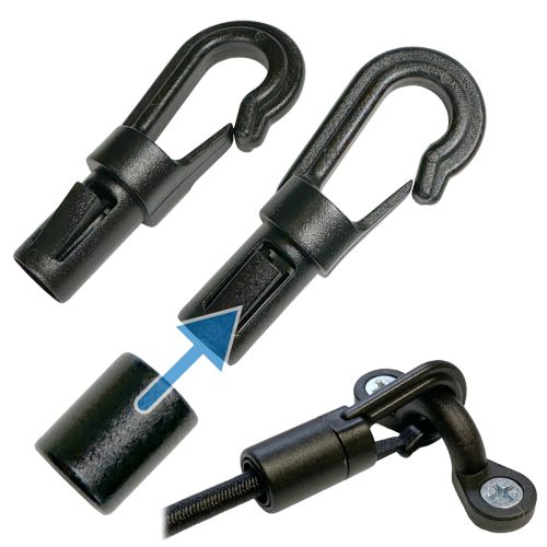 1/4 in. • Bungee Cord Hook/With Locking Tongue