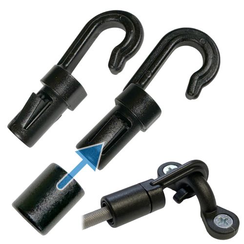 1/4 in. • Bungee Cord Hook/No Locking Tongue