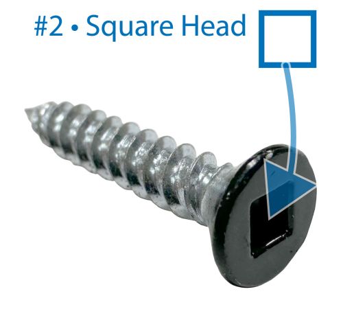 #8 x 1" • Sheet Metal Screw • Square Head (Black)