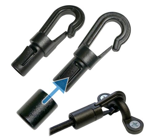 1/4 in. • Bungee Cord Hook/With Locking Tongue