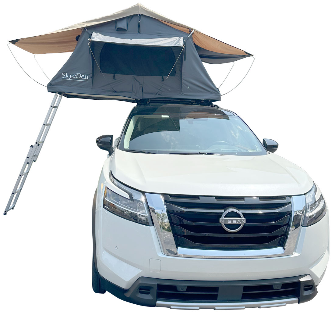 SkyeDen mounted on a properly equipped SUV. SkyeDen mounted on a properly equipped SUV.